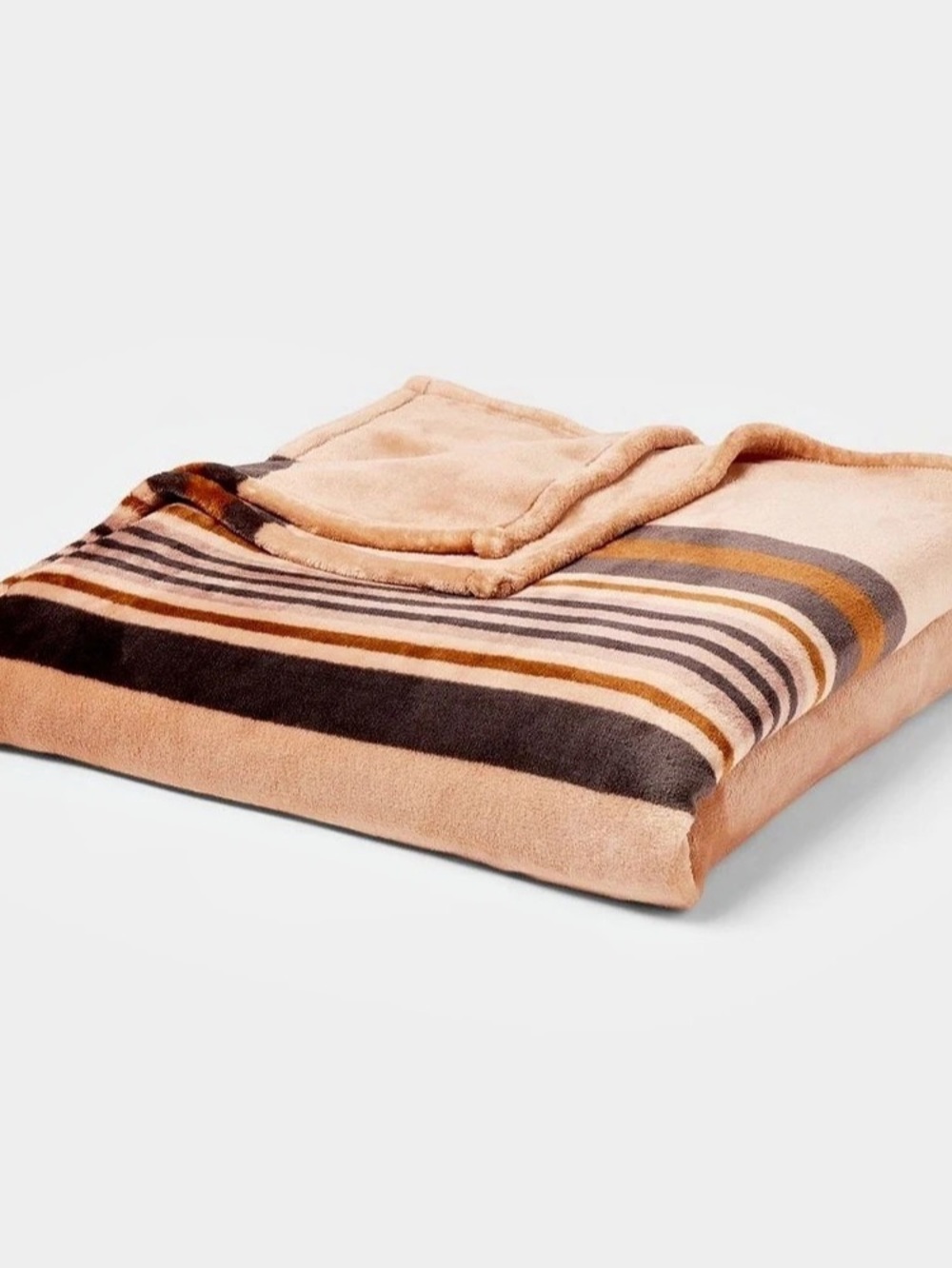 Threshold Microplush Bed Blanket Brown & Tan